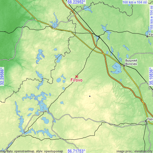 Topographic map of Firovo