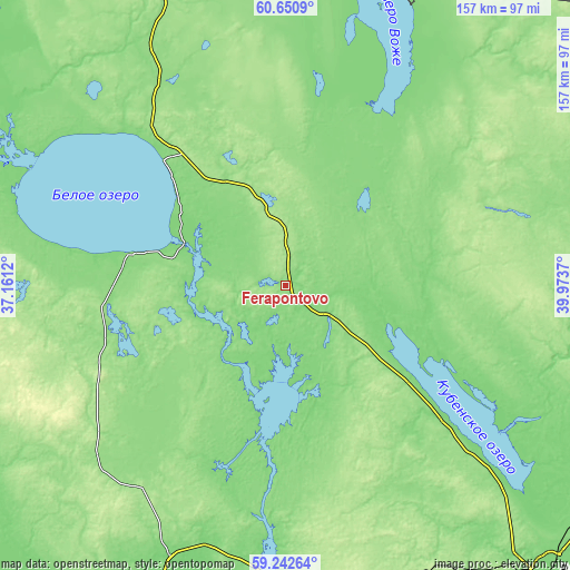 Topographic map of Ferapontovo
