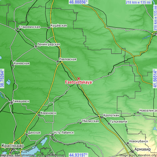 Topographic map of Fastovetskaya