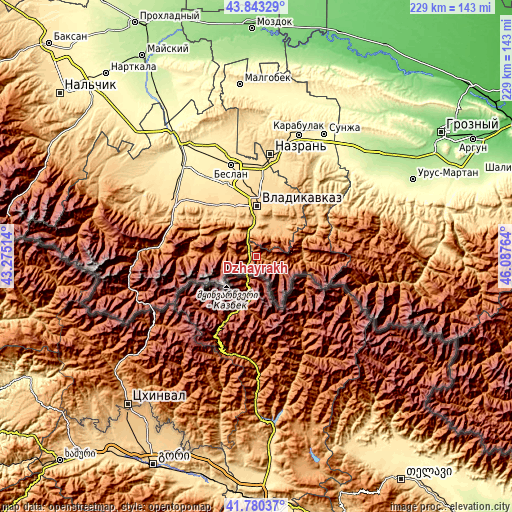 Topographic map of Dzhayrakh
