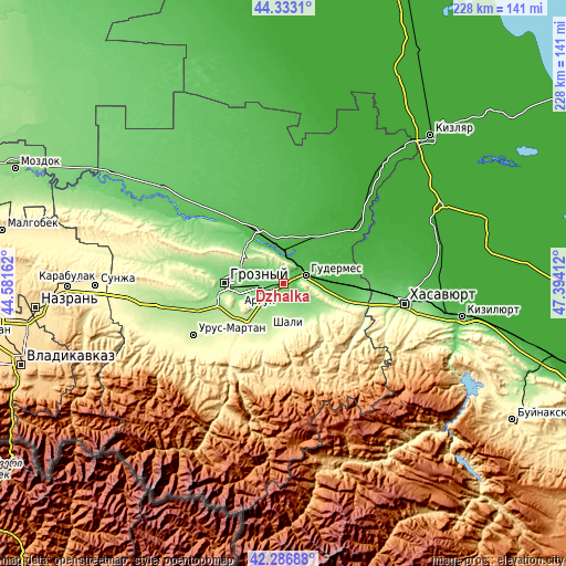 Topographic map of Dzhalka