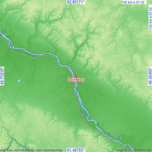 Topographic map of Dvinskoy