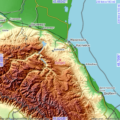 Topographic map of Dorgeli