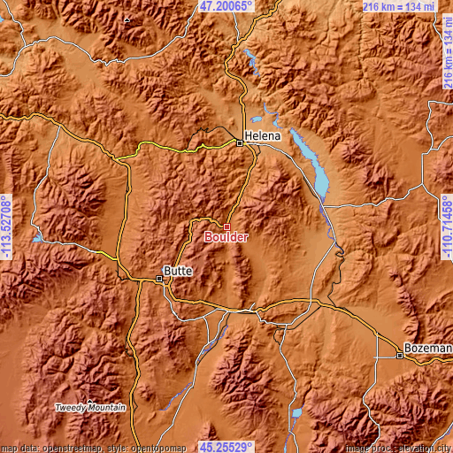 Topographic map of Boulder