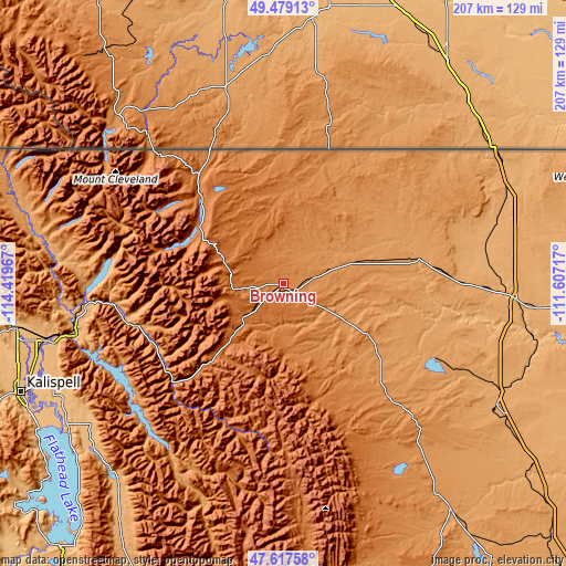 Topographic map of Browning