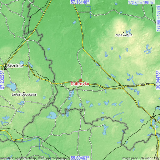 Topographic map of Dubrovka