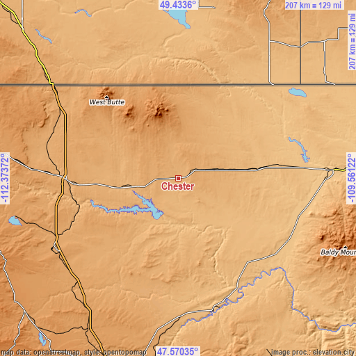 Topographic map of Chester