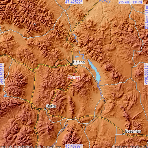 Topographic map of Clancy