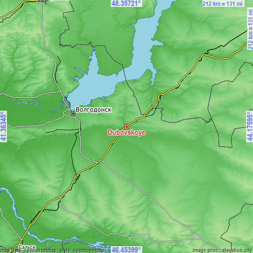 Topographic map of Dubovskoye