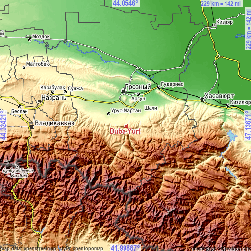 Topographic map of Duba-Yurt