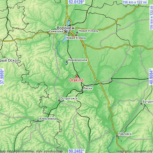 Topographic map of Drakino