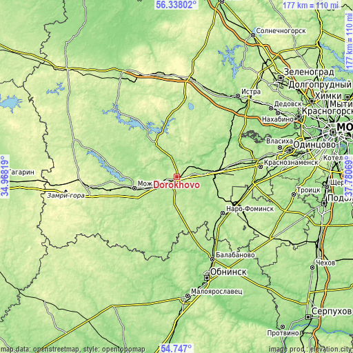 Topographic map of Dorokhovo