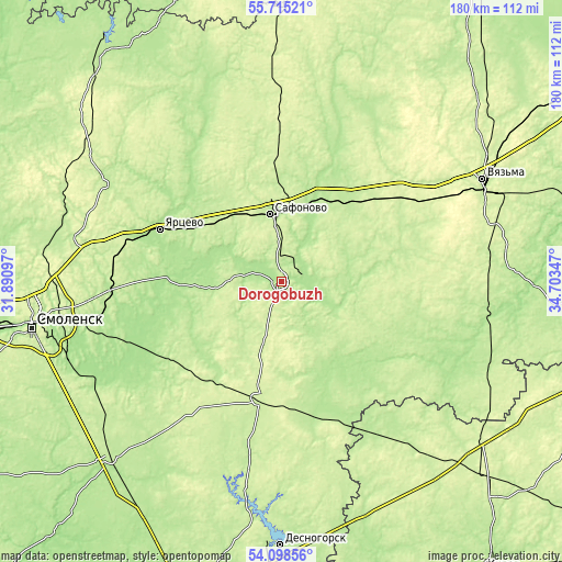 Topographic map of Dorogobuzh