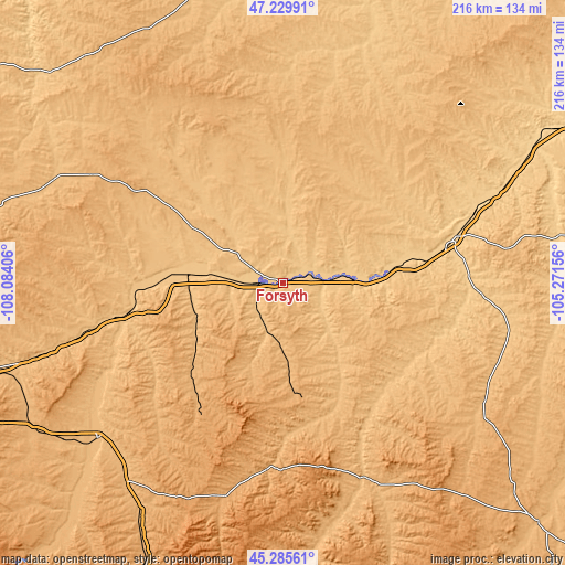 Topographic map of Forsyth