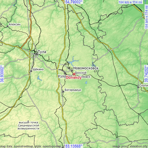 Topographic map of Donskoy