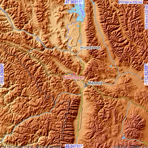 Topographic map of Frenchtown