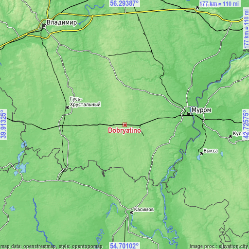 Topographic map of Dobryatino