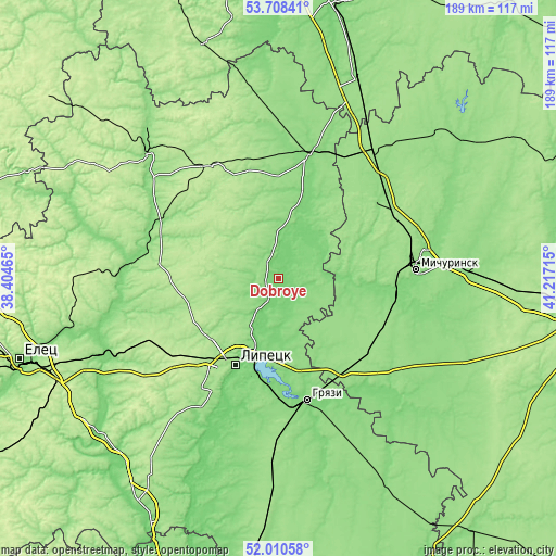 Topographic map of Dobroye