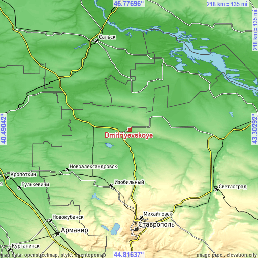 Topographic map of Dmitriyevskoye