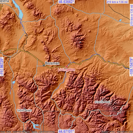 Topographic map of Livingston