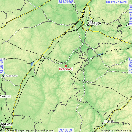 Topographic map of Deshovki