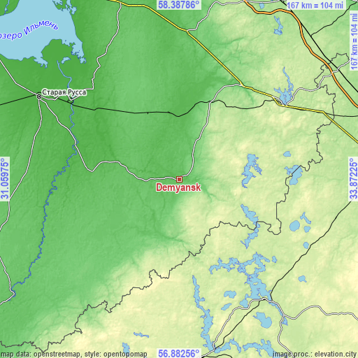 Topographic map of Demyansk