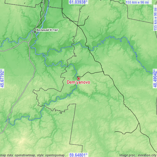 Topographic map of Dem’yanovo