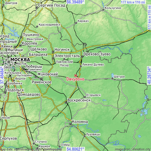 Topographic map of Davydovo