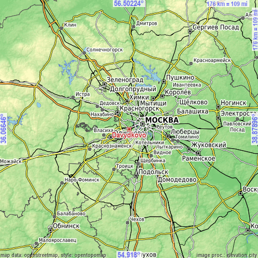 Topographic map of Davydkovo