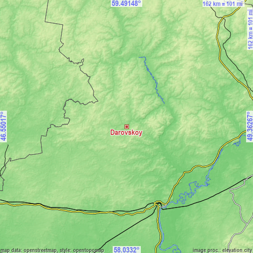 Topographic map of Darovskoy