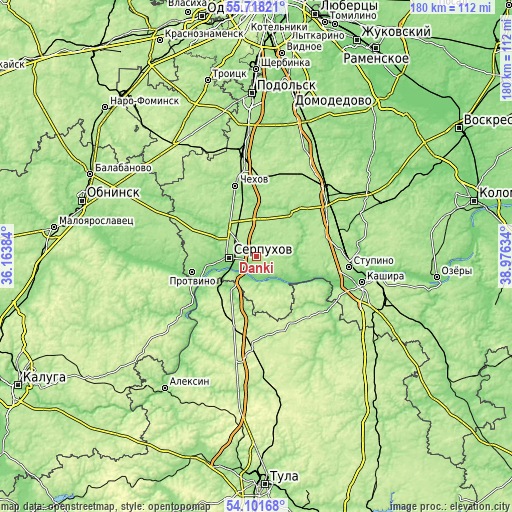 Topographic map of Danki