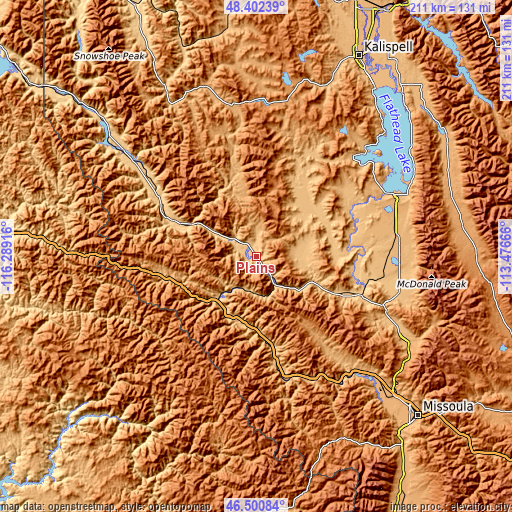 Topographic map of Plains