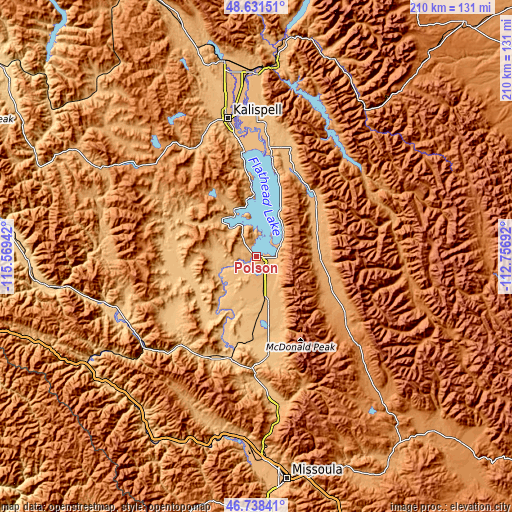 Topographic map of Polson