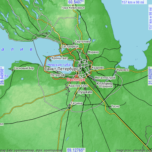 Topographic map of Dachnoye