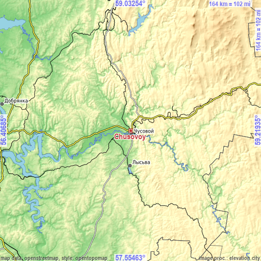 Topographic map of Chusovoy