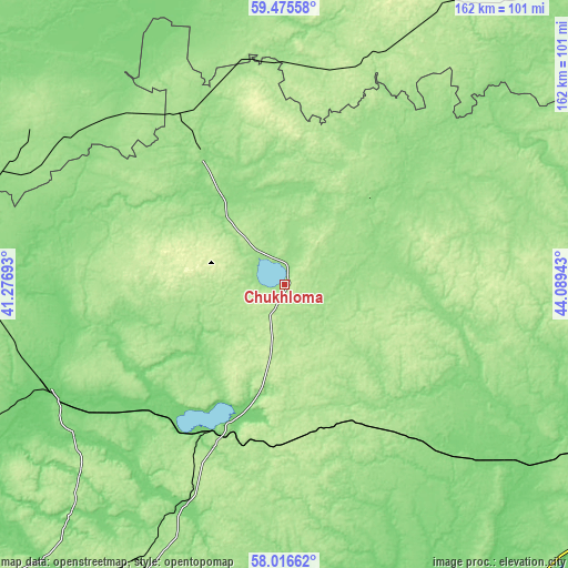 Topographic map of Chukhloma