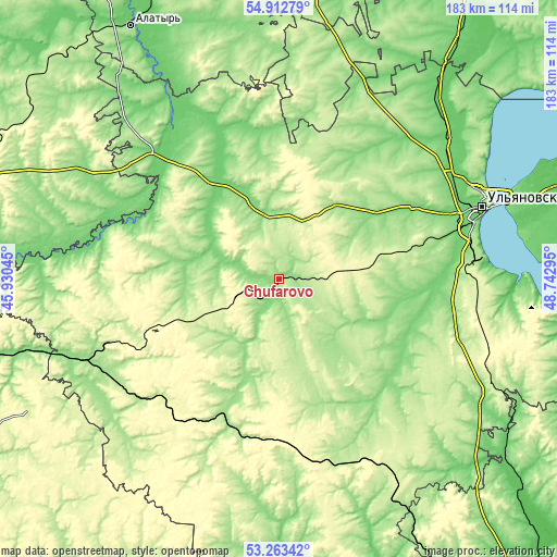 Topographic map of Chufarovo
