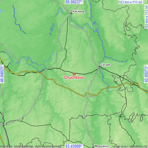 Topographic map of Chuchkovo