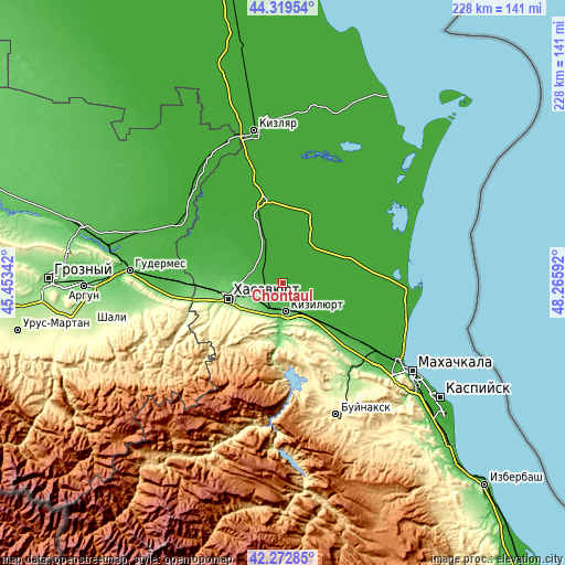 Topographic map of Chontaul