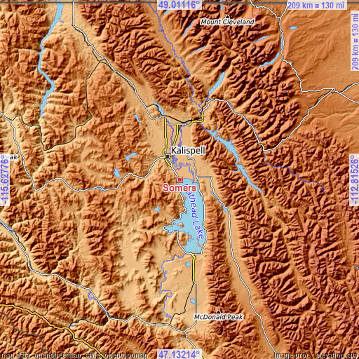 Topographic map of Somers