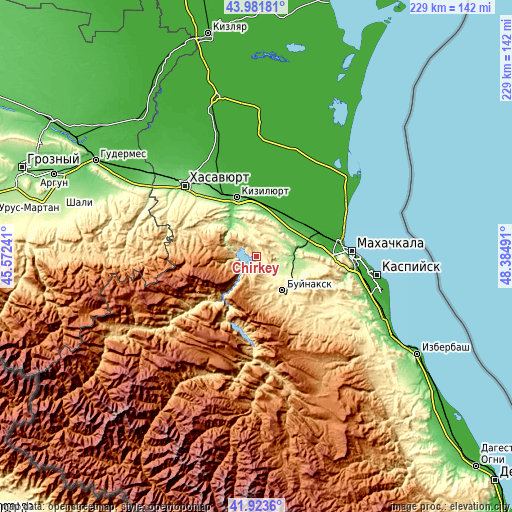 Topographic map of Chirkey