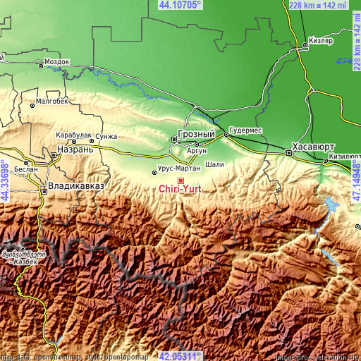 Topographic map of Chiri-Yurt