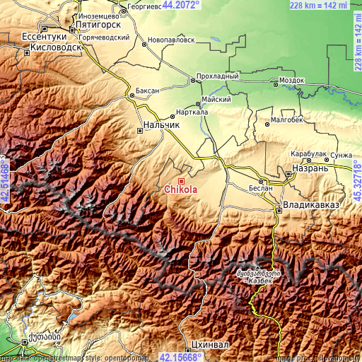 Topographic map of Chikola