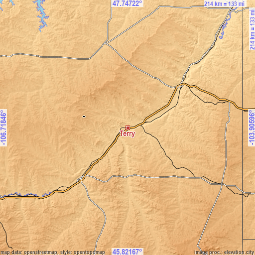 Topographic map of Terry