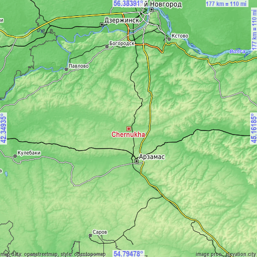 Topographic map of Chernukha