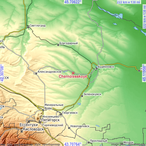 Topographic map of Chernolesskoye