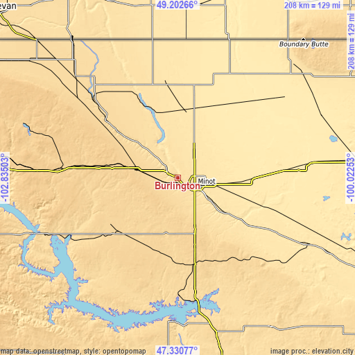 Topographic map of Burlington