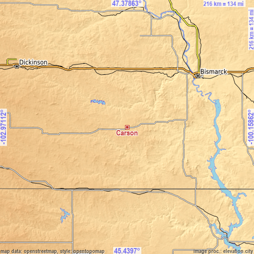 Topographic map of Carson