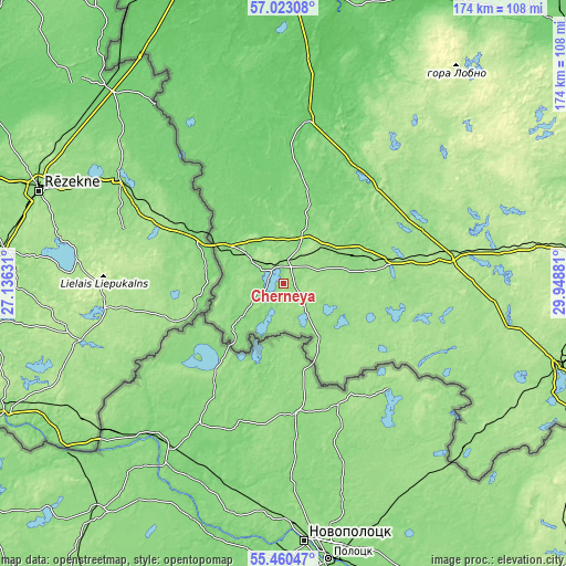 Topographic map of Cherneya