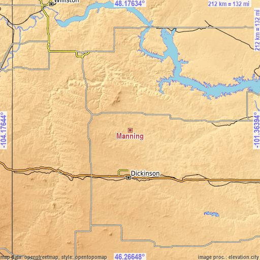 Topographic map of Manning